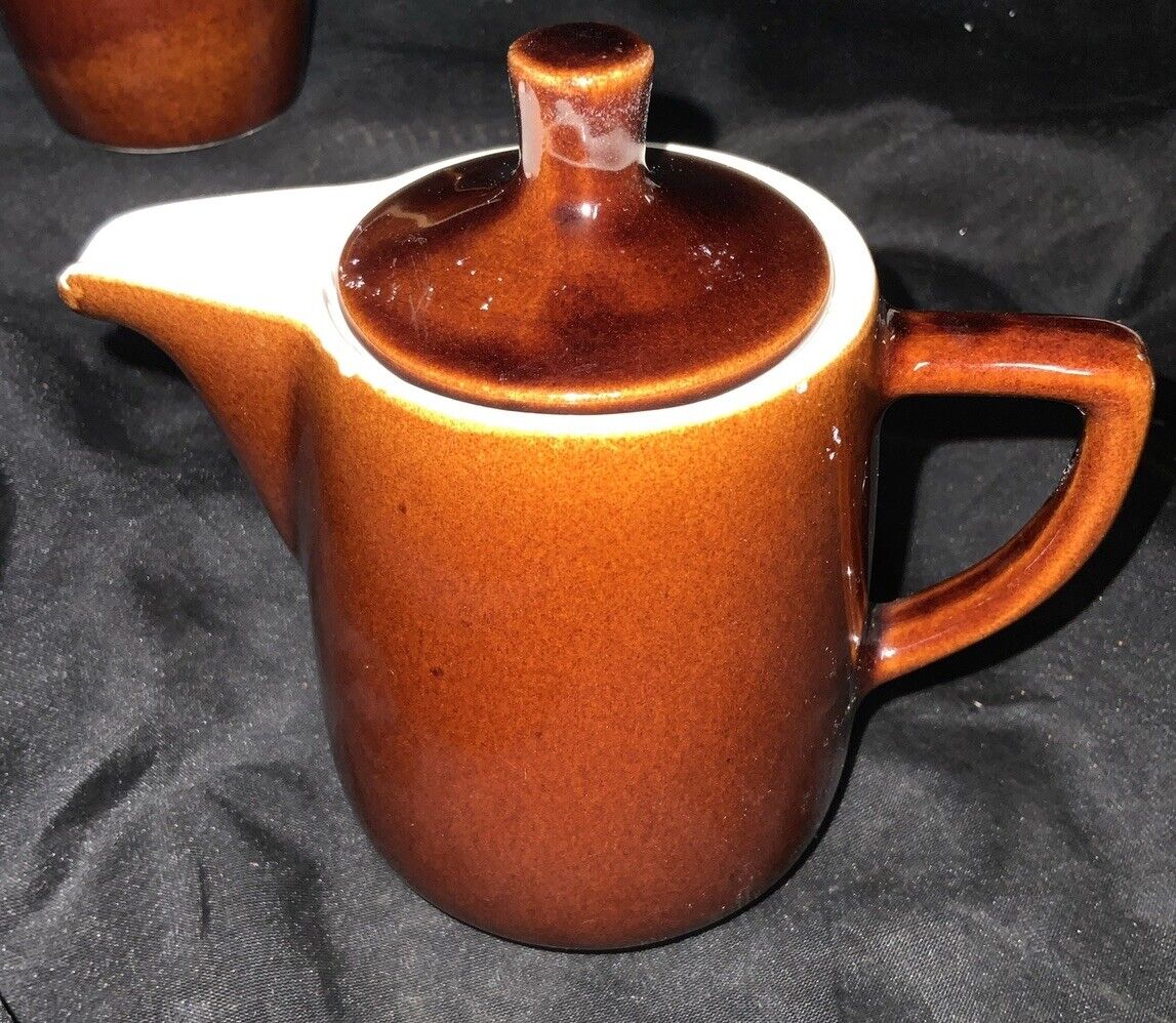 Vintage Creamer Brown Pouring Jug tea/ coffee Pot with patterned bottom