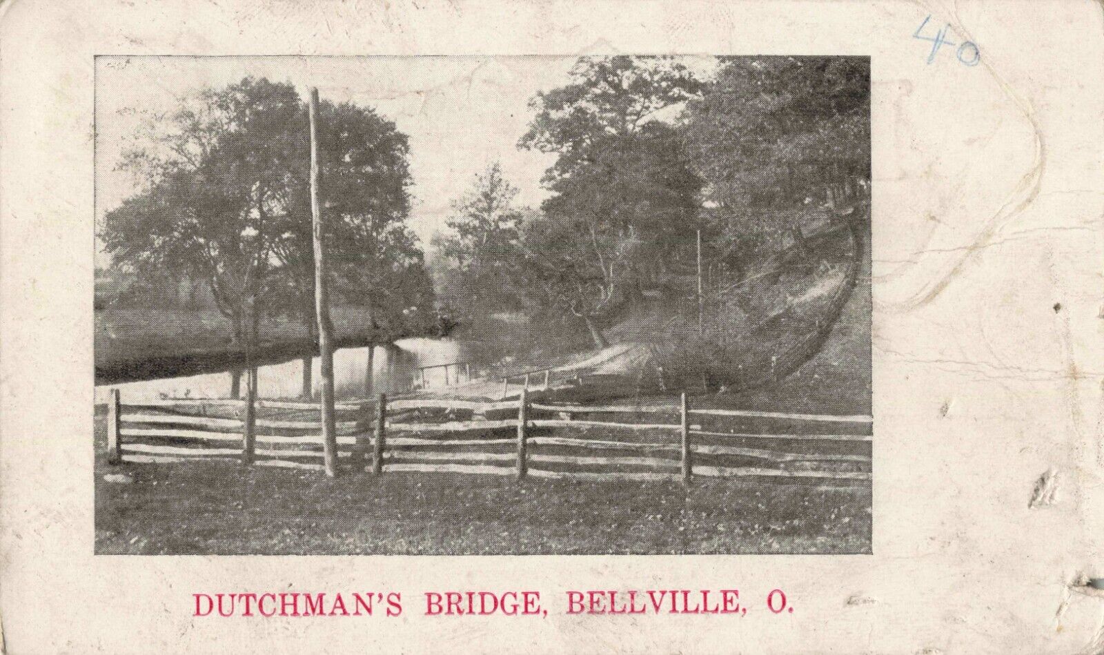 Dutchman's Bridge Bellville Ohio OH 1909 Postcard