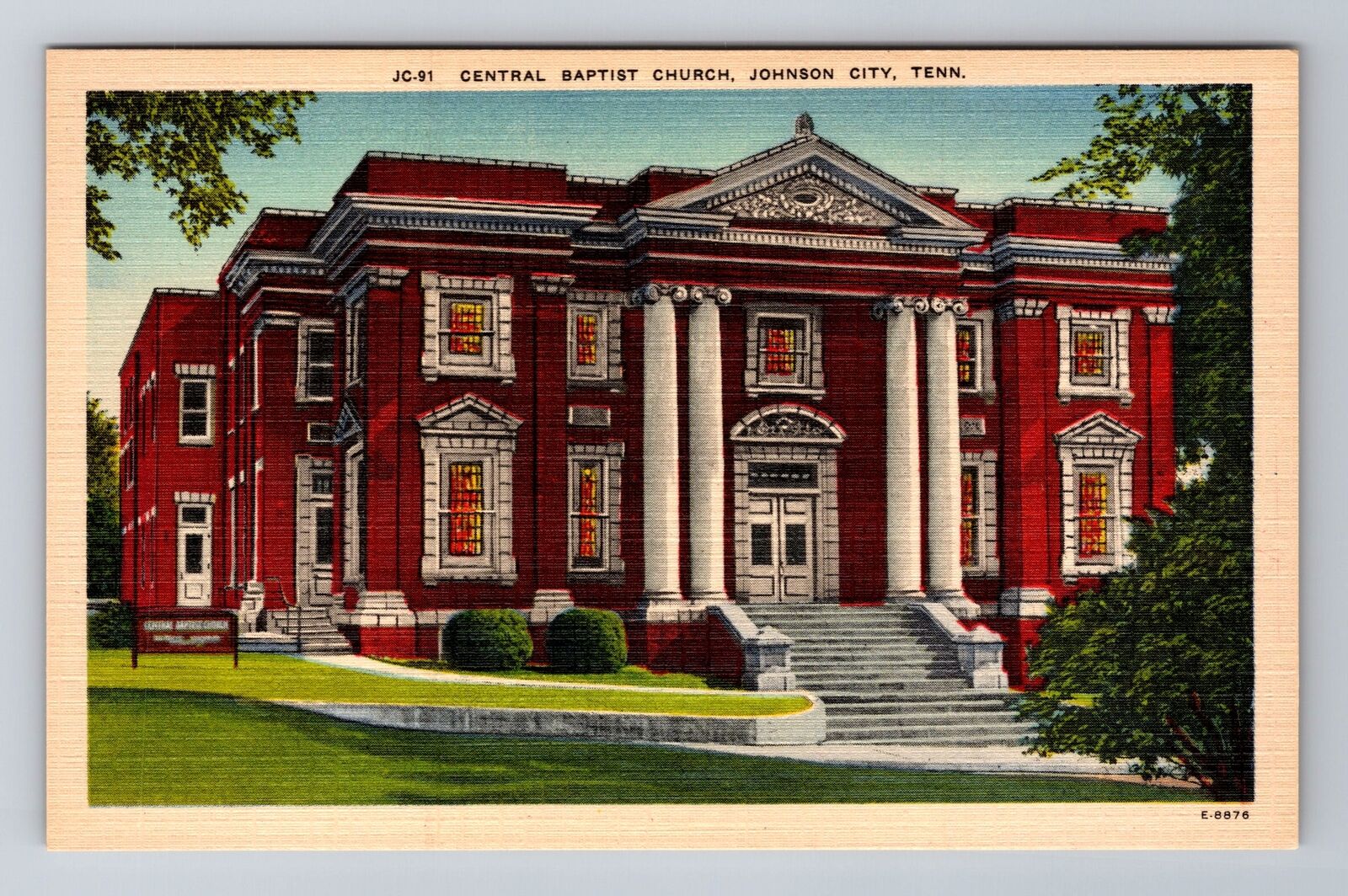 Johnson City TN-Tennessee, Central Baptist Church, Antique Vintage Postcard