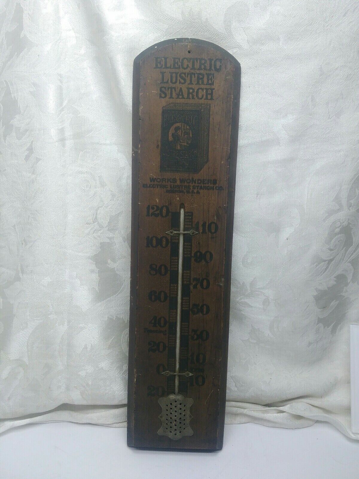 ANTIQUE ADVERTISING THERMOMETER WOODEN LARGE 21\