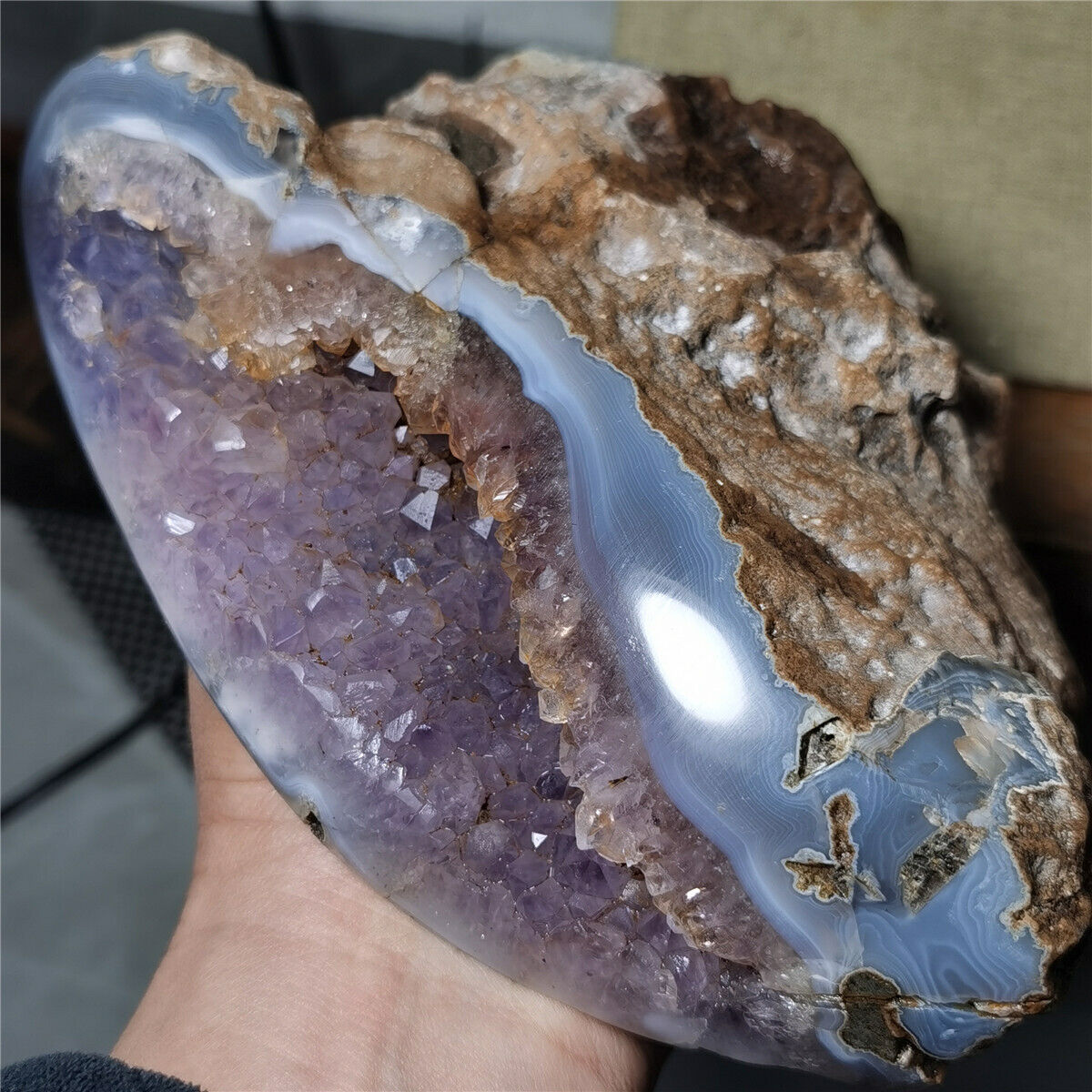 3.15 LB Natural Agate Amethyst geode quartz cluster crystal specimen healing
