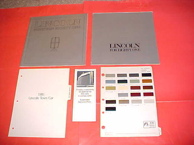 1981 LINCOLN CONTINENTAL TOWN CAR DELUXE BROCHURE CATALOG PAINT CHIPS LOT OF 5