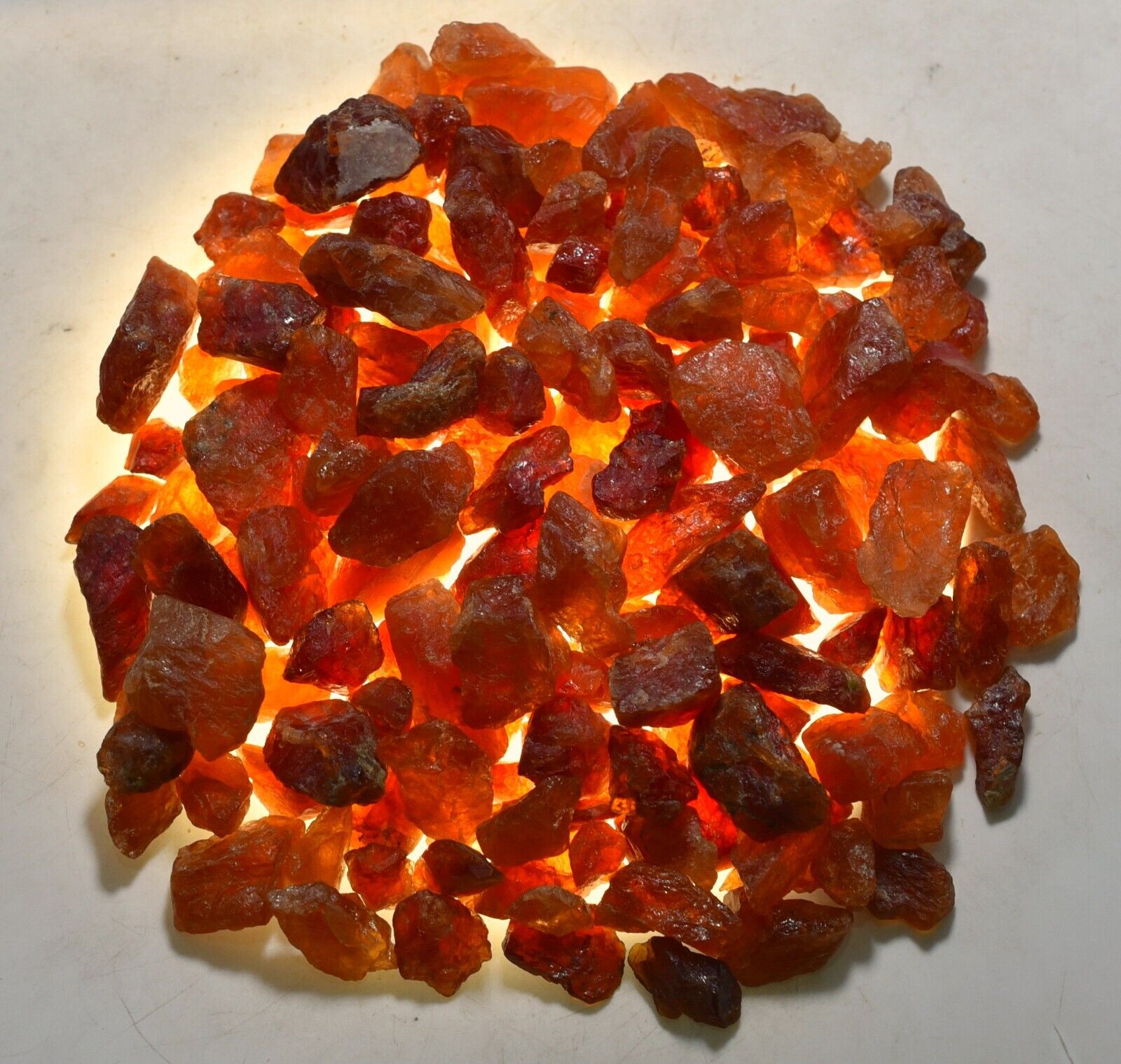 600 GM Mesmarising Natural Orange Color Faceted Rough HESSONITE GARNET Crystals