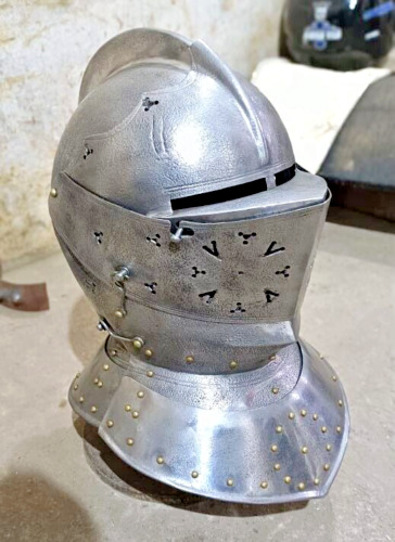 Antique Medieval German Mallet and Trevor of Maximilian Armor helmet Handmade