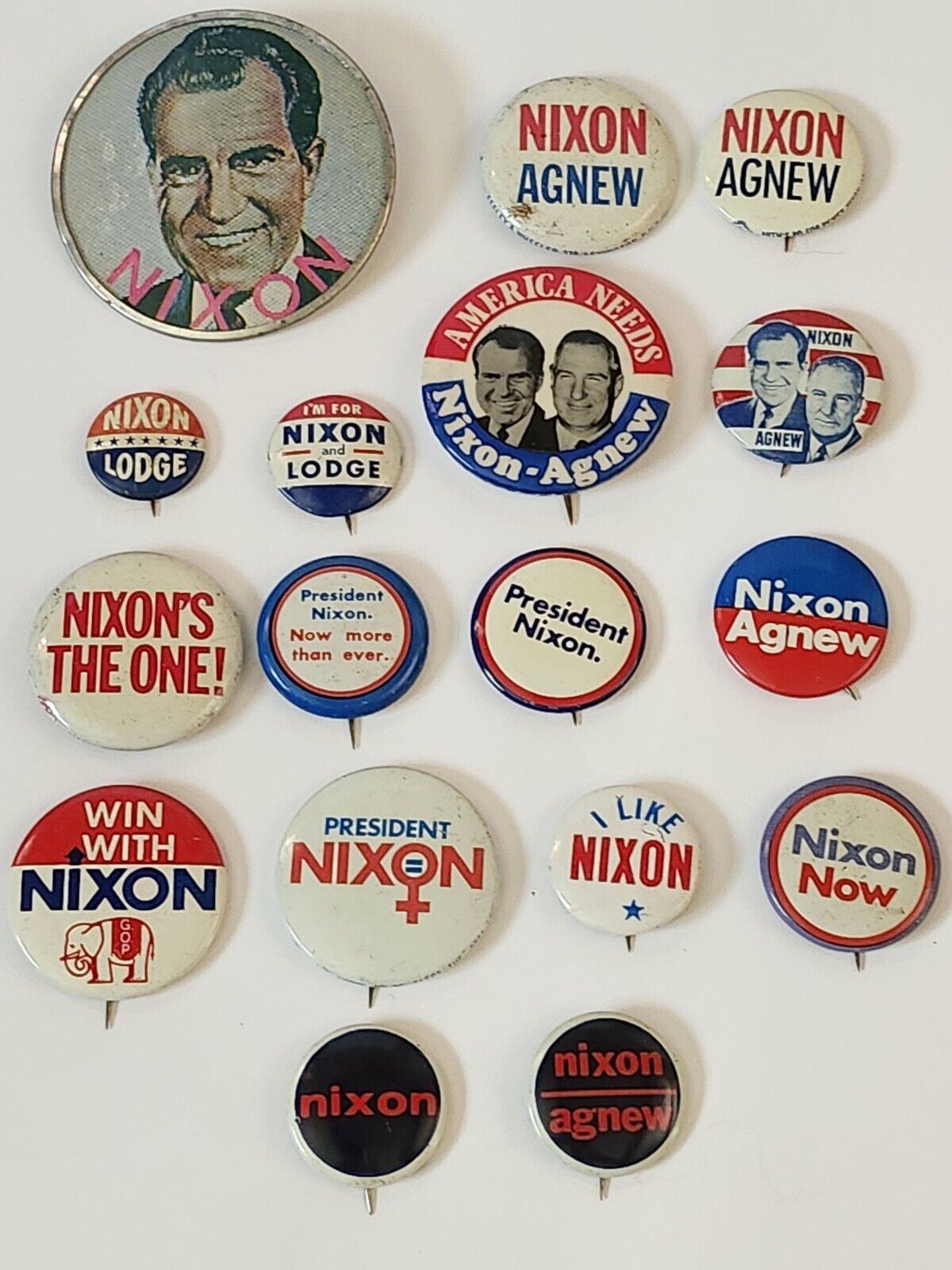 1960 1968 Lot of 17 Richard Nixon Presidential Campaign Pinback Buttons Flicker