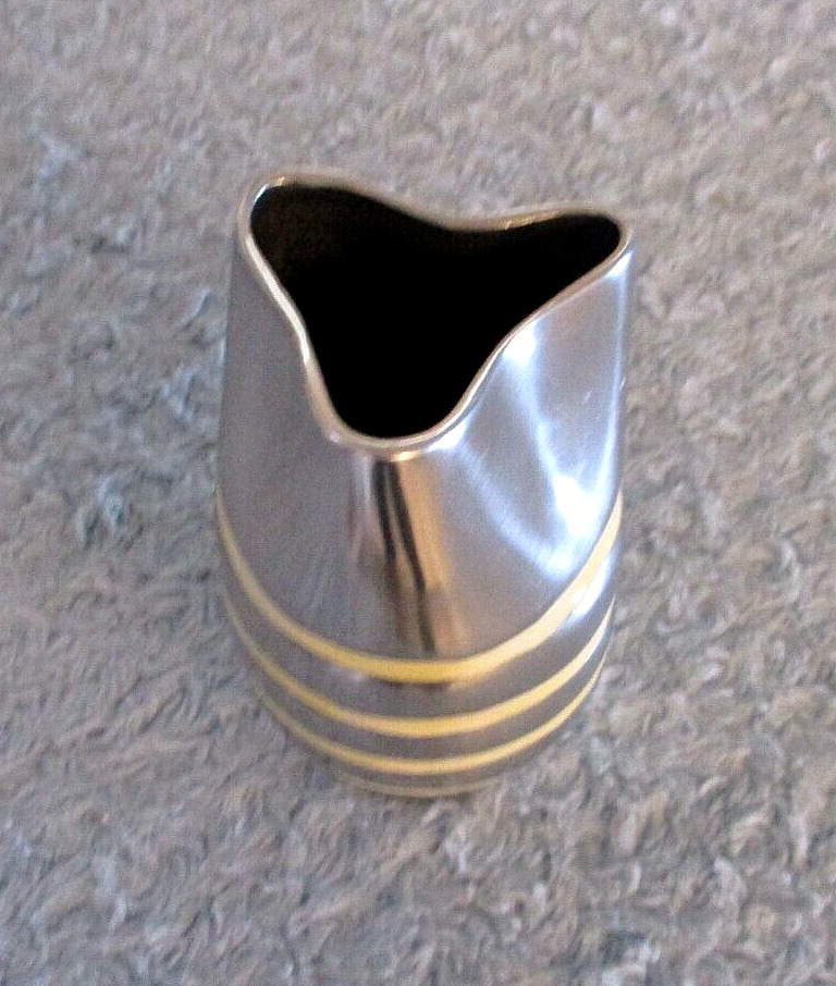 Michael Wainwright Como Pinched Vase / Utensil Holder Aluminum Cream Enamel VGC