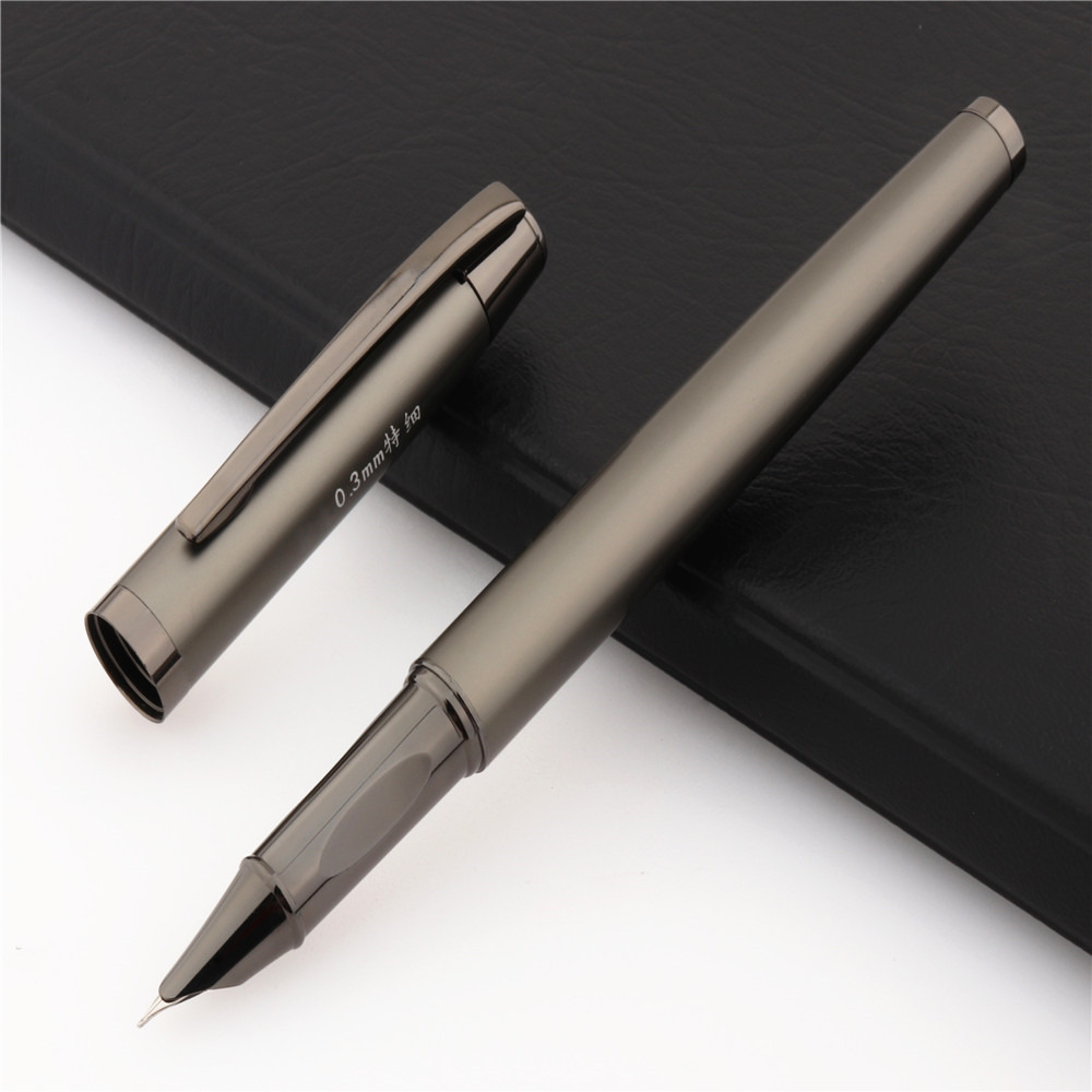 Yiren 3699 Metal Fountain Pen, Hooded Extra Fine Nib, Gun Metal