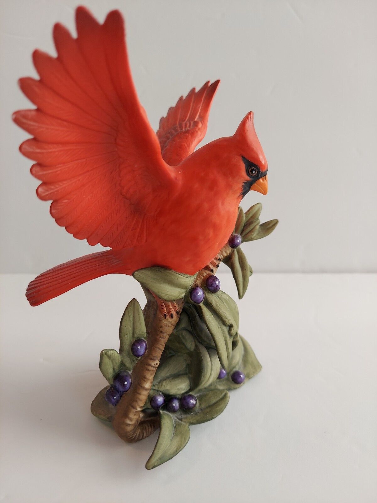 Vintage Enesco Imports Figurine Collection Cardinal Ceramic Handpainted Red Bird