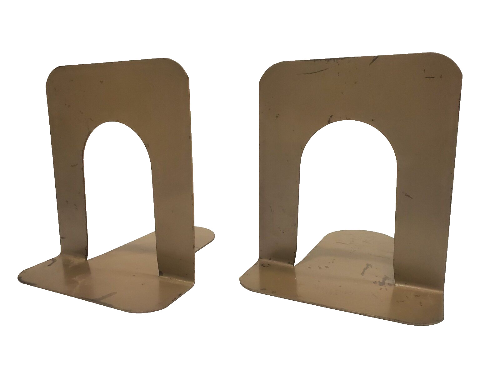 Vintage Metal Library Bookends-ONE PAIR-Beige/Tan Color