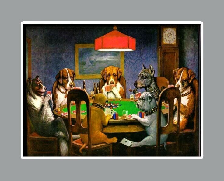 Dogs Playing Poker Die Cut Glossy Fridge Magnet