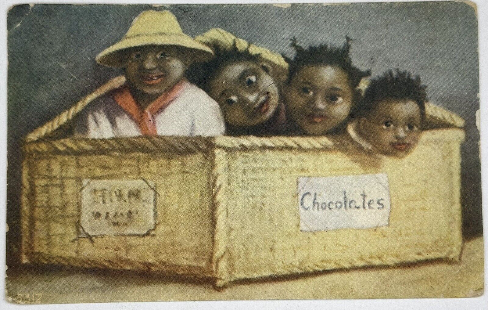 Antique 1907 Chocolates Postcard Black American