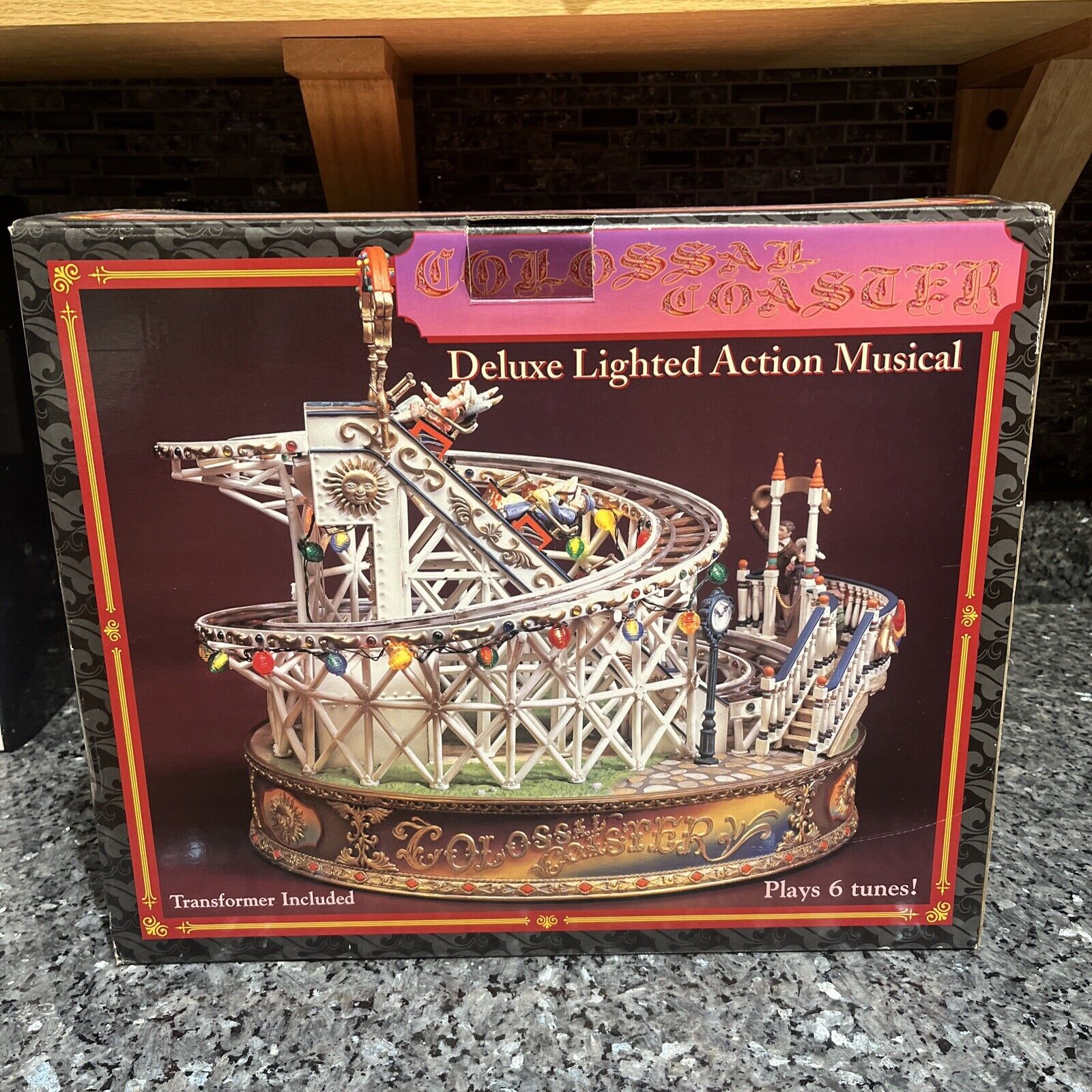 Enesco Victorian Colossal Coaster Deluxe Lighted Action Musical Music Box New