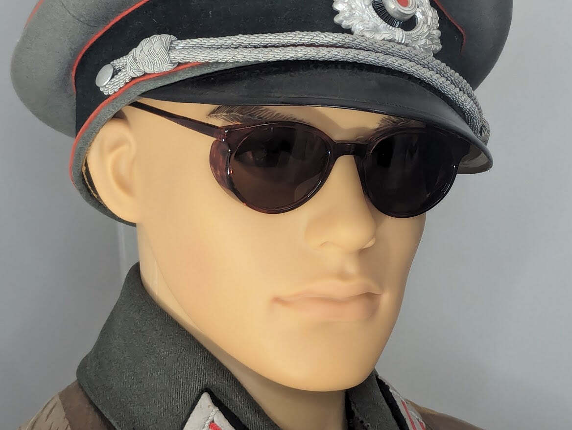 Reproduction WWII German Luftwaffe Umbral Sunglasses Vintage 1940s Red Brown