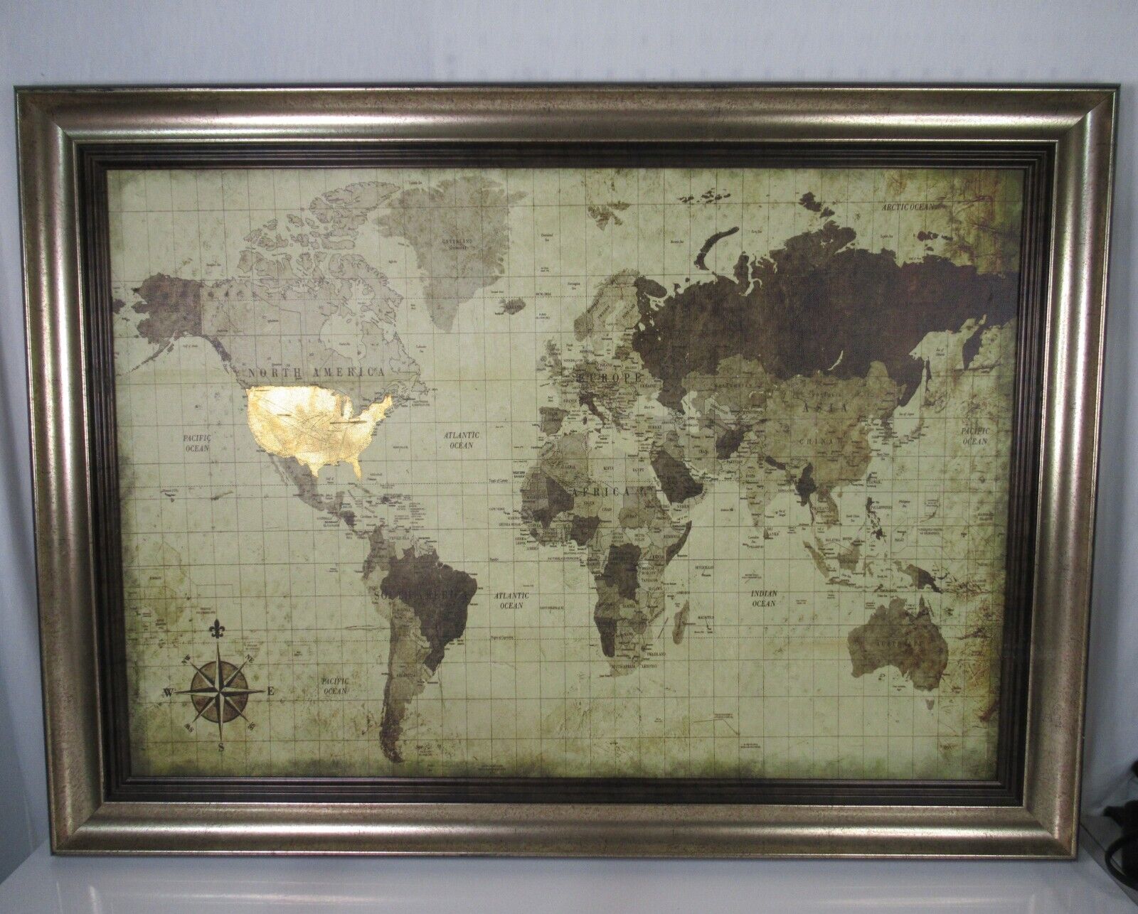 Home Accents Framed Map 25x35