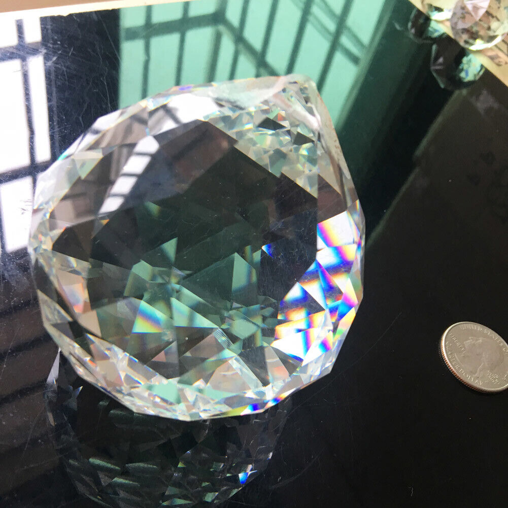 Suncatcher 80MM Fengshui Faceted Prism Ball Crystal Hanging Chandelier Pendant
