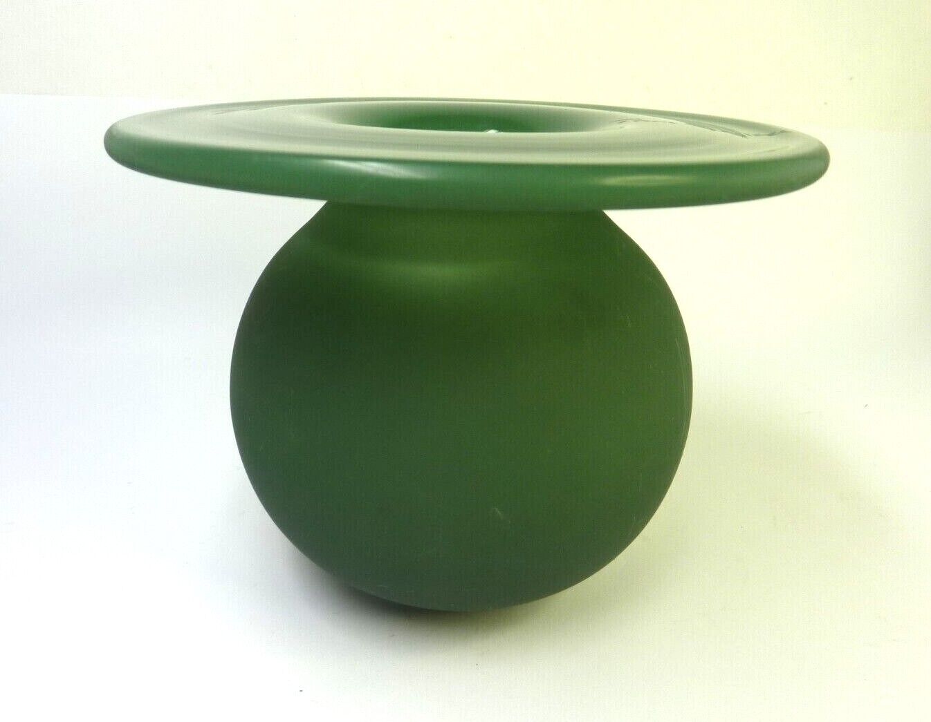 Boblen (bubble) MCM Frosted Green Vase by: Finn Schjøll /Magnor, Norway GUC Read