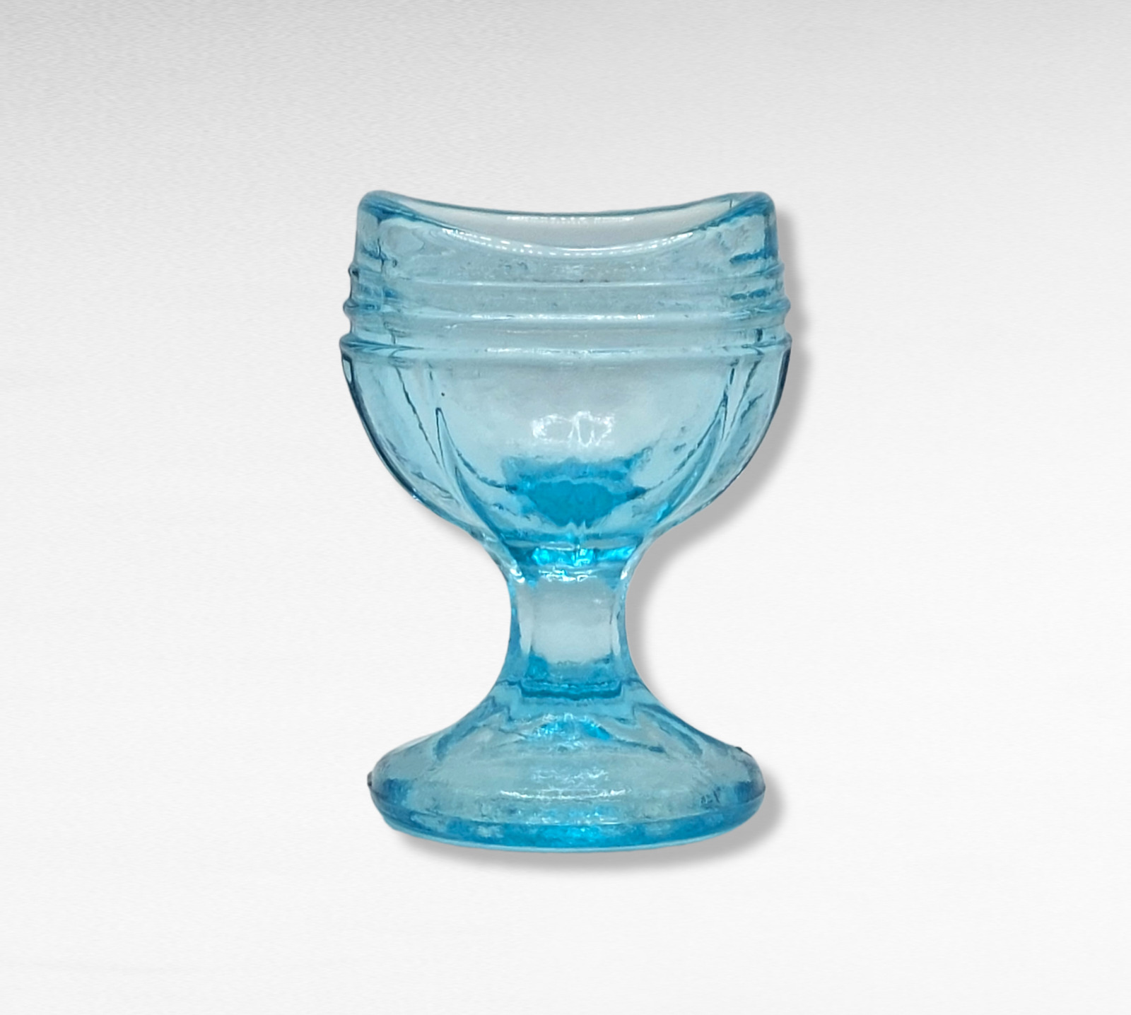 BLUE & PINK VASELINE STYLE URANIUM GLASS GLOW RIBBED EYE WASH CUP - Bowl, Dish