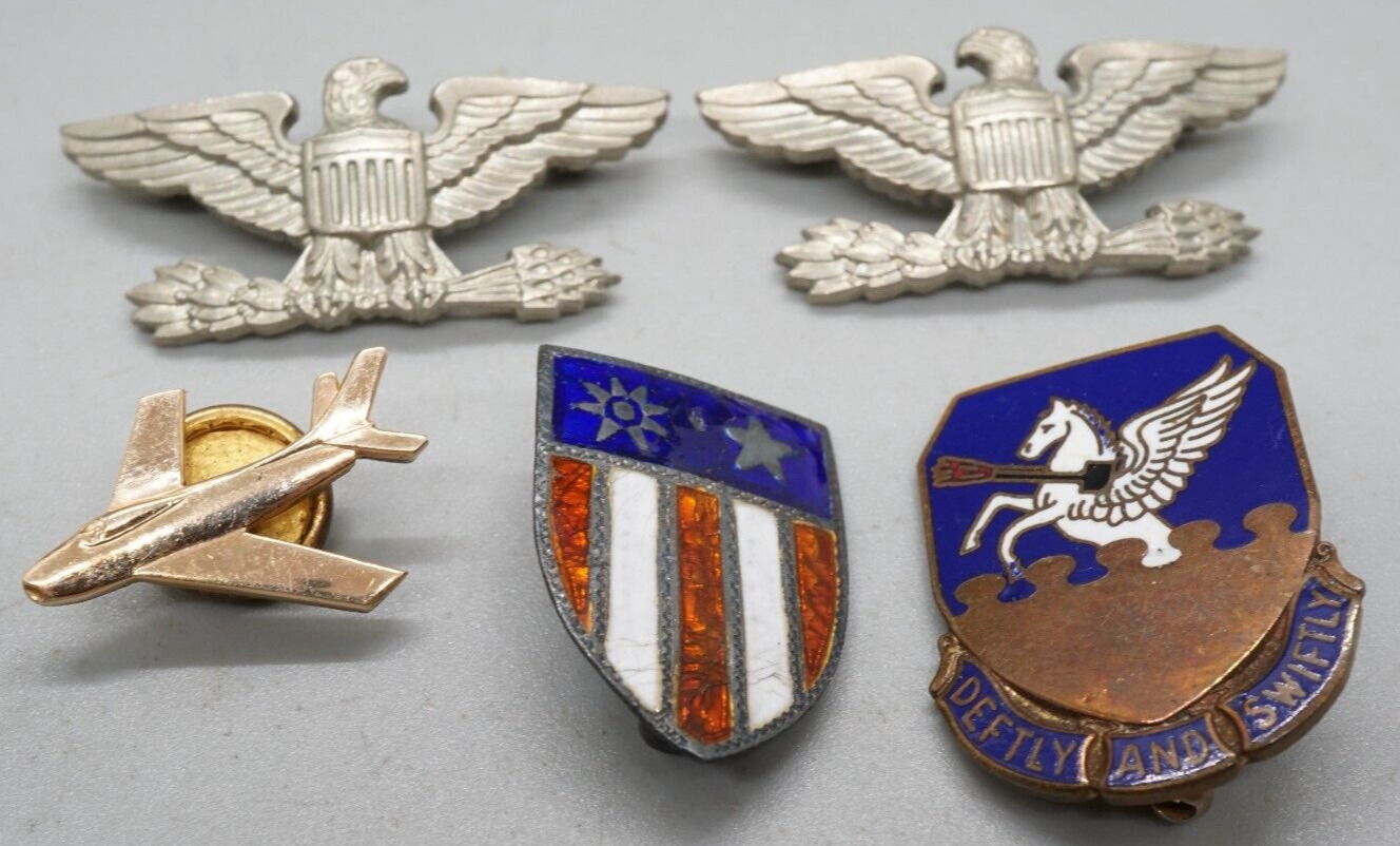 WWII 51st Fighter Group AAC Commander In Chief War Eagle Set, CBI & DI Unit Pins