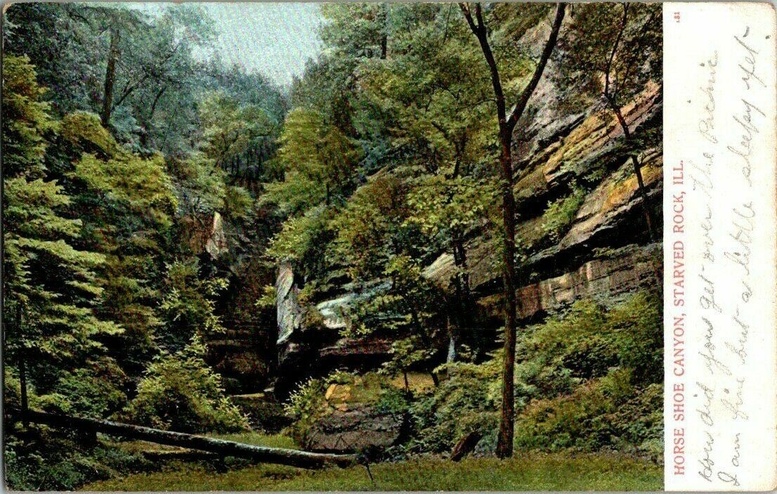 1907. HORSE SHOE CANYON, STARVED ROCK, IL. POSTCARD. RC17