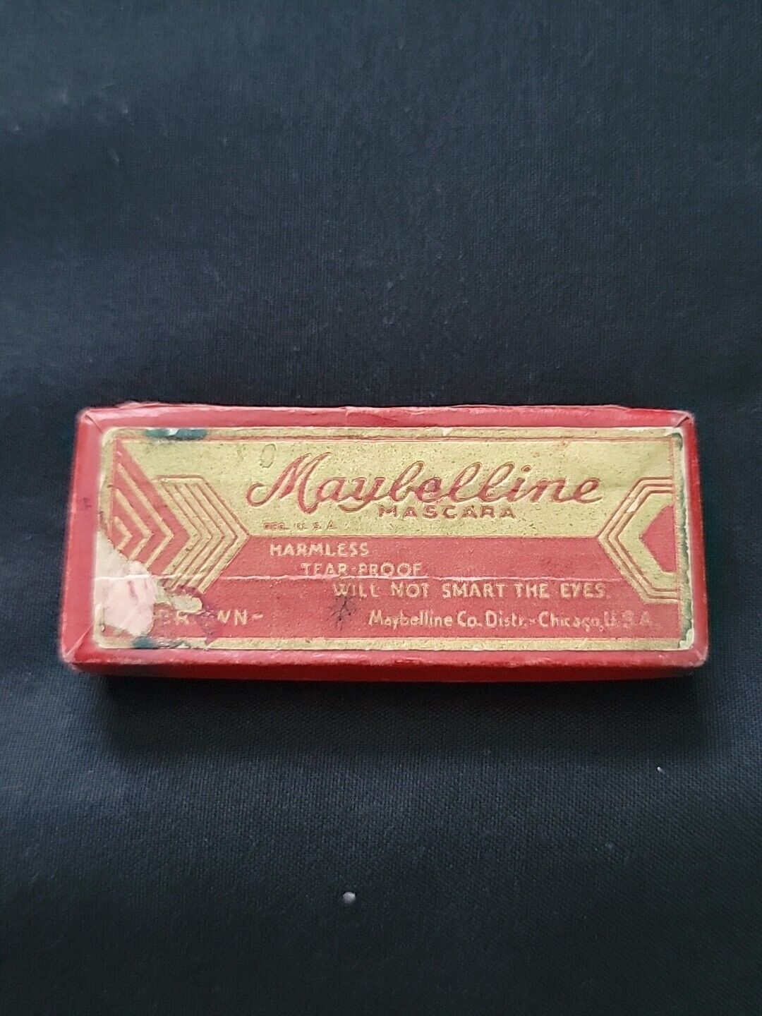 VTG 1930\'s MAYBELLINE CAKE MASCARA & BRUSH ORIG BOX \