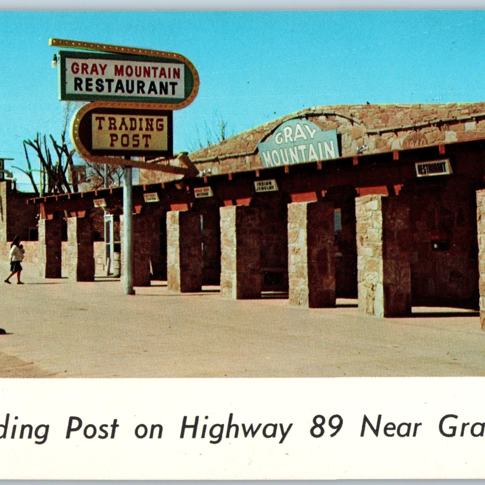 c1970s Grand Canyon, AZ Gray Mountain Trading Post Navajo Oversized Postcard 3R