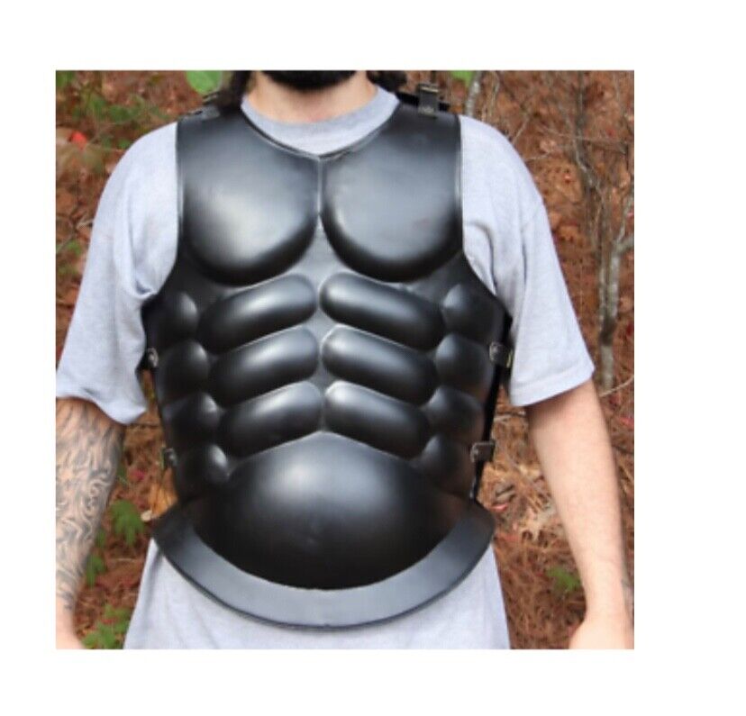 ROMAN MUSCLE ARMOUR CUIRASS BLACK MUSCLE W/APRON BELT HALLOWEEN COSTUME NEW GIFT