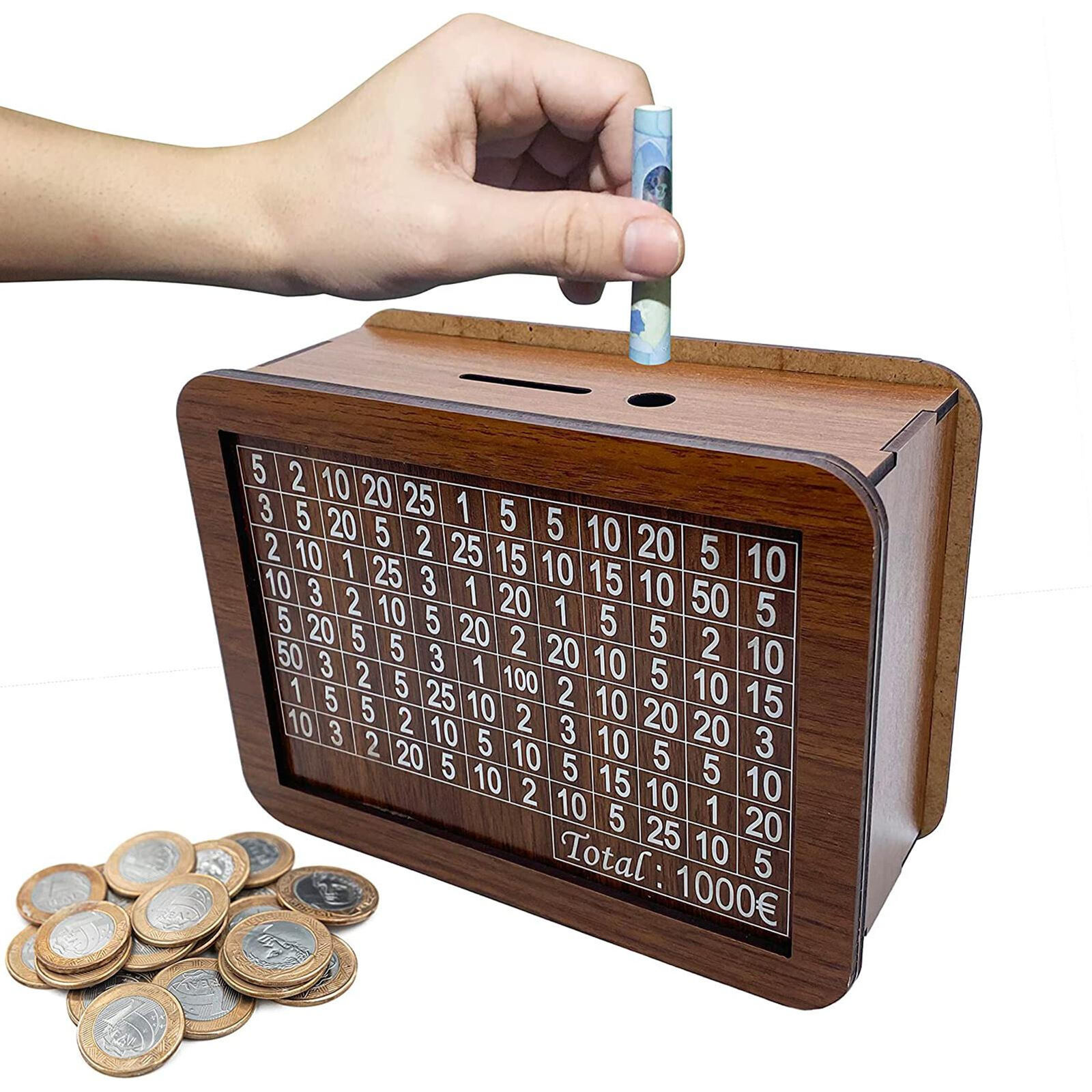 Retro Wooden Money Box-Wooden Piggy Bank With Counter-MoneyBox Crafts Home Decor
