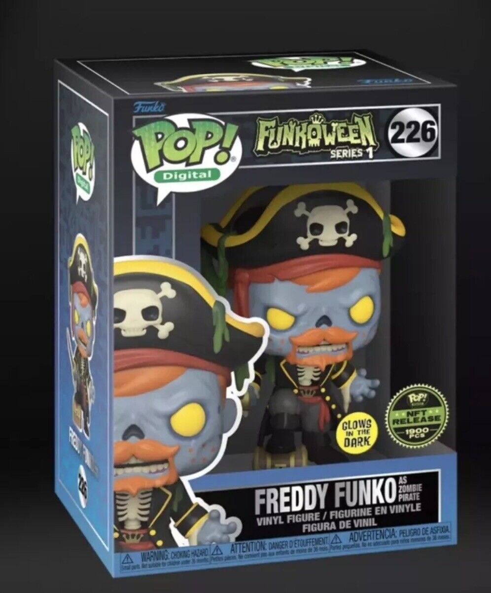 Funko POP Digital Freddy Funko As Zombie Pirate GITD #226 W/ Protector Preorder