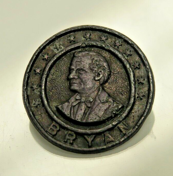 WILLIAM JENNINGS BRYAN For President Campaign Button Pin Back - 1908