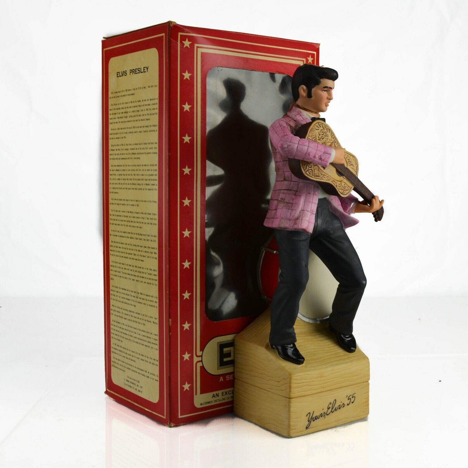 1955 American Porcelain McCormick Elvis Decanter Music Box Limited Edition Empty