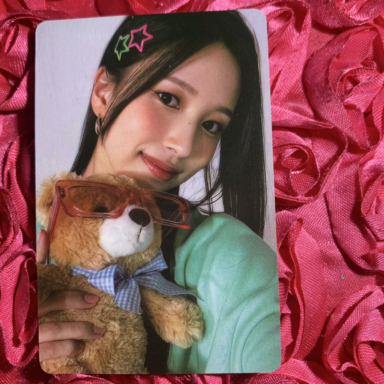 Mina TWICE Circuit 24 Celeb K-pop Girl Photo Card Teddy Bear