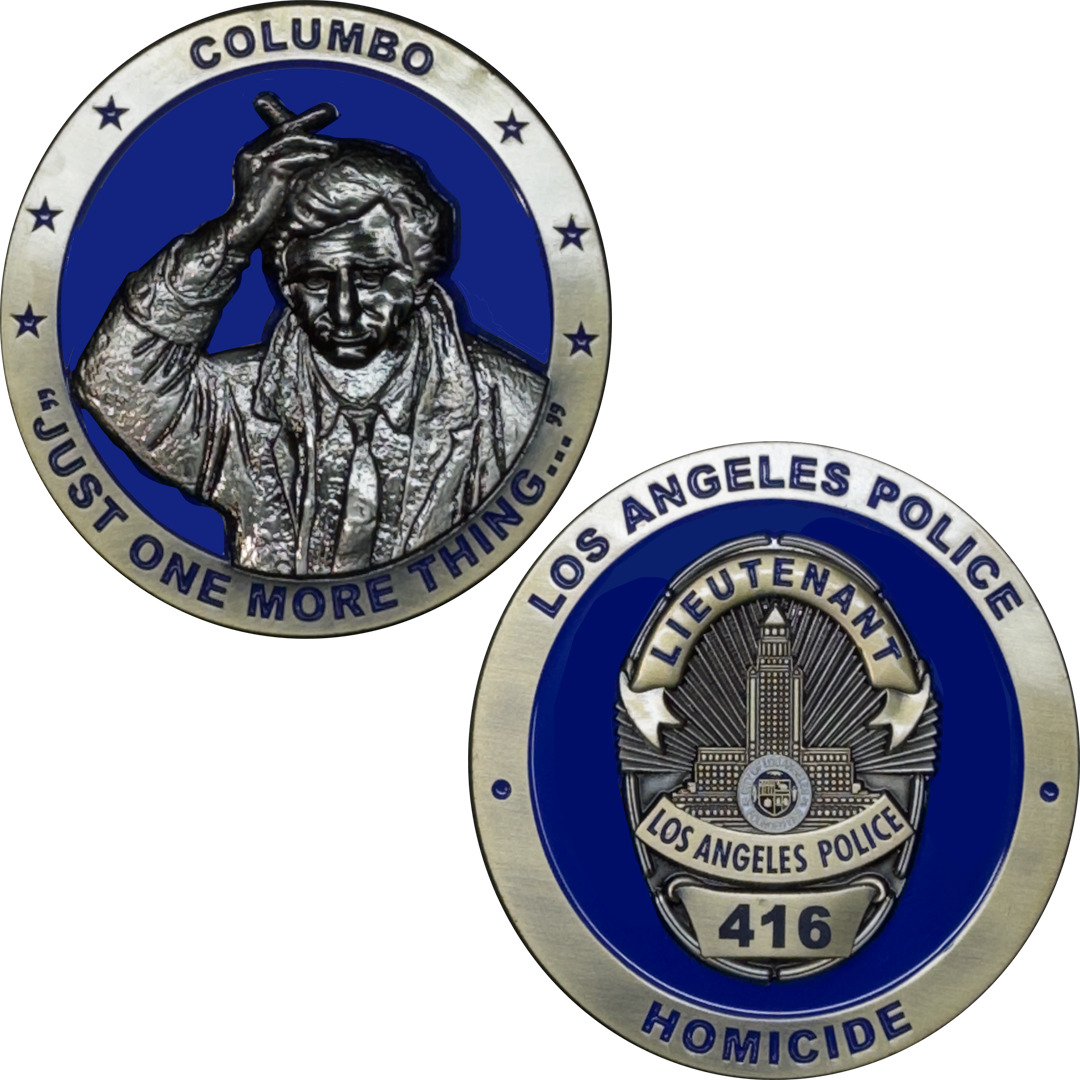 BL7-005 LAPD Columbo Challenge Coin Los Angeles Police Department Homicide Lieut