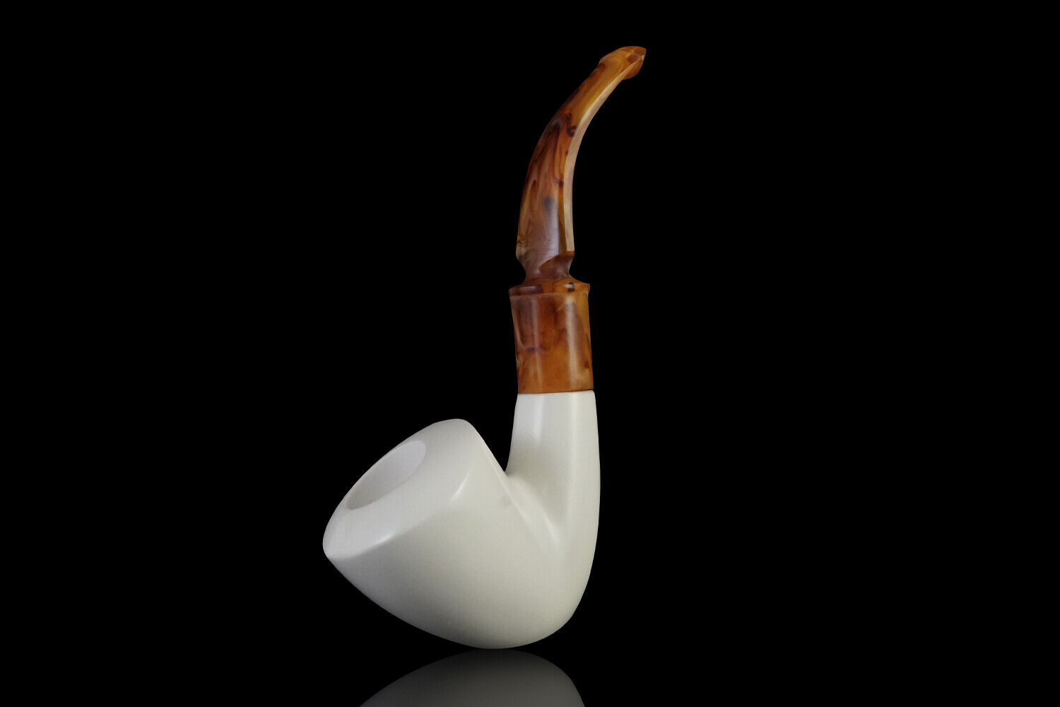 Classic Meerschaum Pipe Smooth hand carved Smoking tobacco w case MD-176