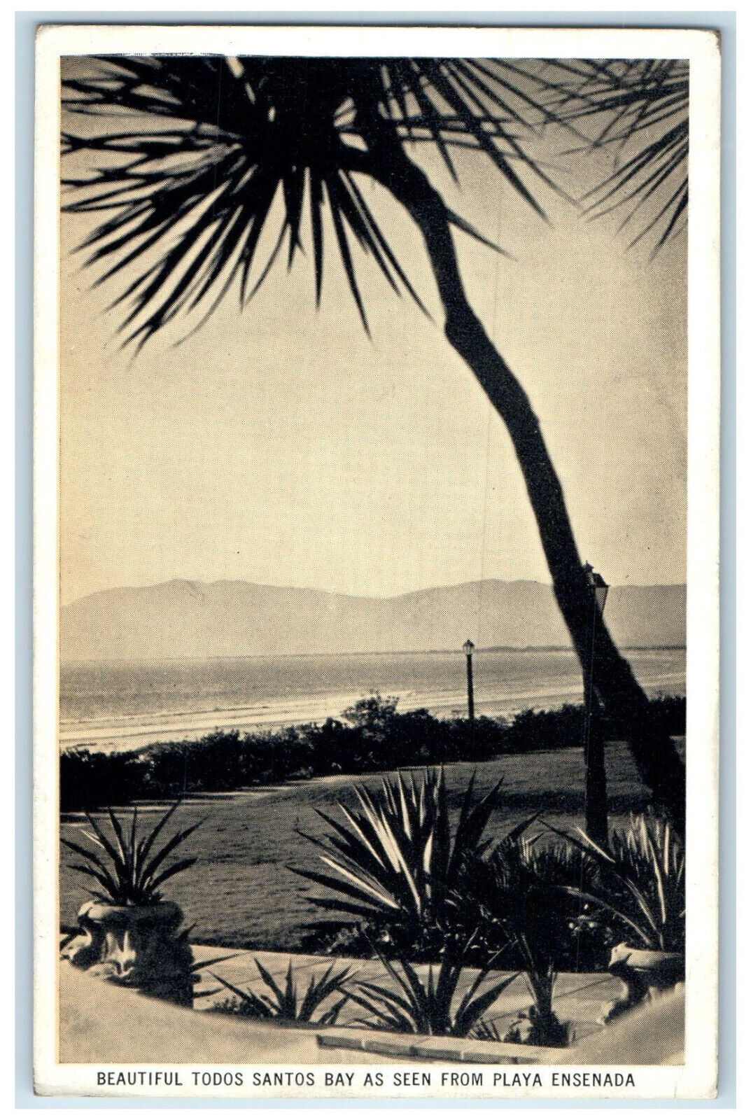 1937 Beautiful Todos Santos Bay As Seen from Playa Ensenada BC Mexico Postcard