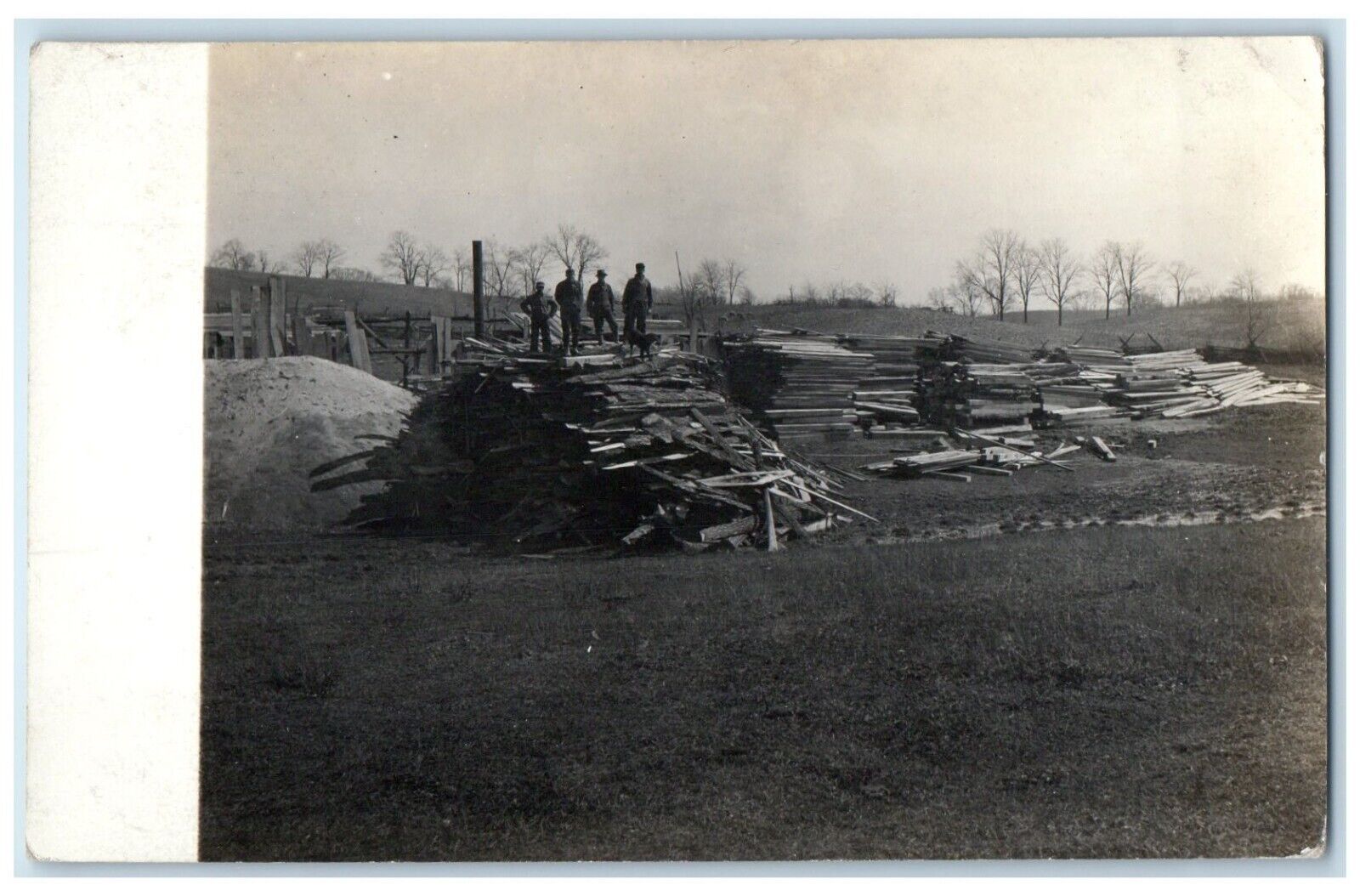 1911 Logging San Mill Edinburg Pennsylvania PA RPPC Photo Antique Postcard