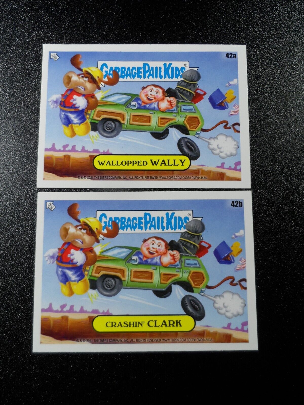 Vacation Chevy Chase Marty Moose Wally World Spoof Garbage Pail Kids 2 Card Set