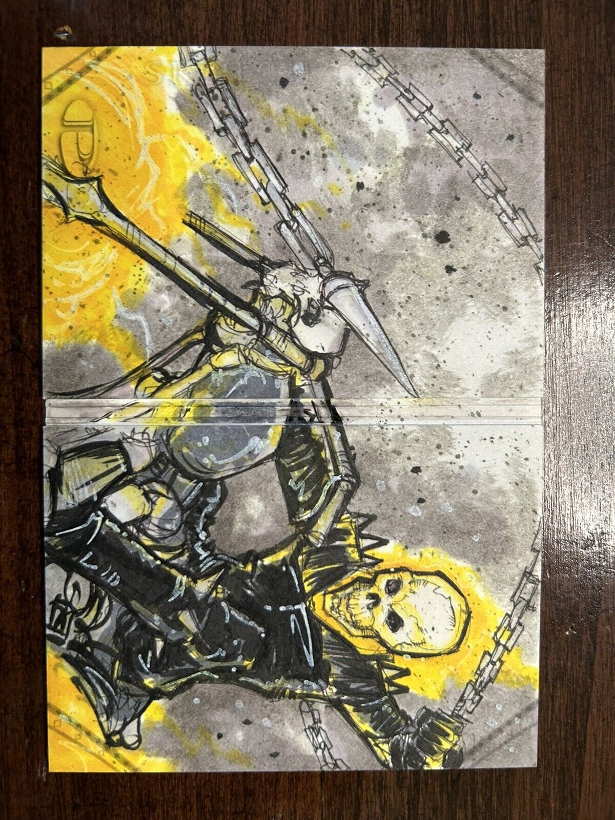 2014 Marvel Premier Sketch - Chris Fulton, Double Panel Booklet Ghost Rider  1/1