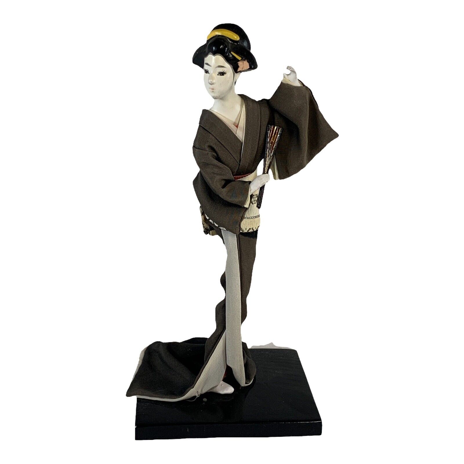 9”  Japan Gofun Geisha Silk Dressed Doll Asian  Vintage Exquisite Collectible