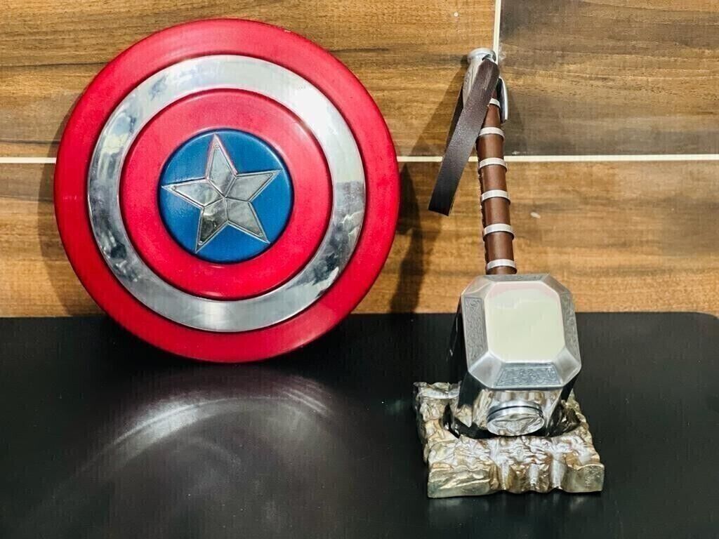 Medieval Captain America Shield With Thor hammer Mjölnir Prop Replica X-MAS gift