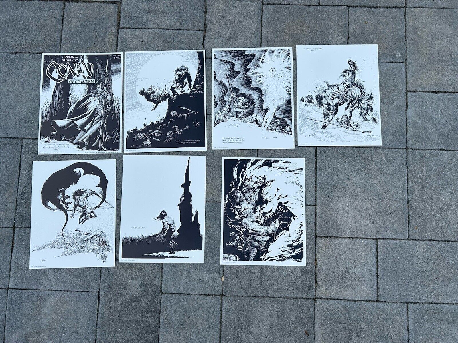 Vtg 11x14 Conan of Cimmeria Fantasy Art 6 Prints. portfolio two 1989 Bart Sears