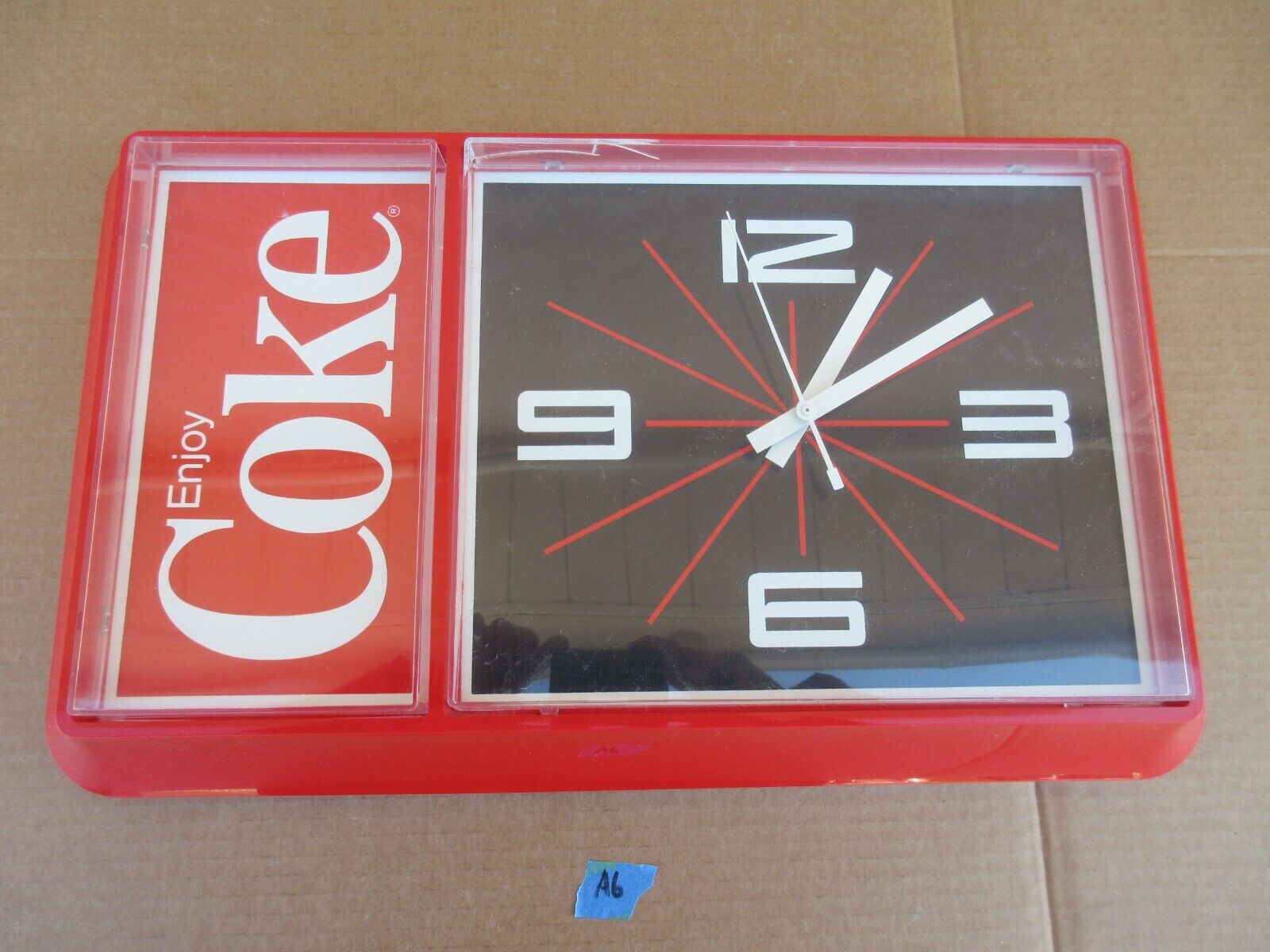 Vintage Enjoy Coke Hanging Wall Clock Sign Advertisement  A6