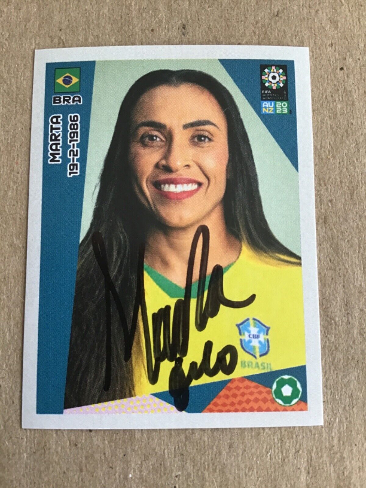 Marta, Brazil 🇧🇷 FIFA Women’s World Cup 2023 Panini hand signed