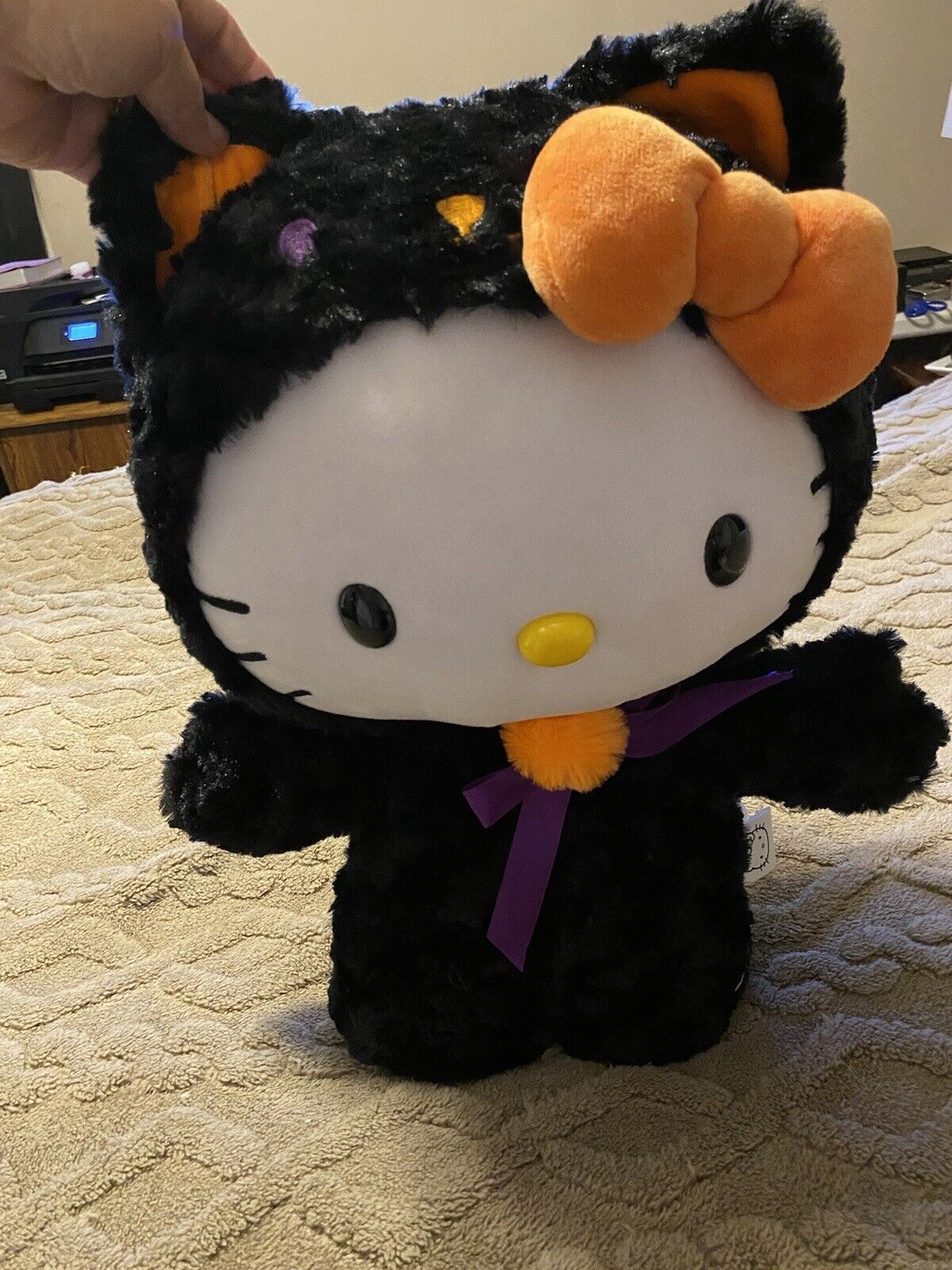 Hello Kitty Plush Gemmy Halloween Decor Black Cat Door Greeter Sanrio 2023 Stand