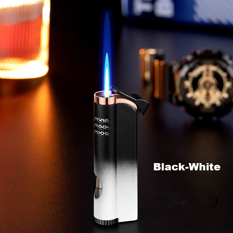 Mini Adjustable Butane Jet Flame Lighter, Metal Lighters for Women Men Kitchens