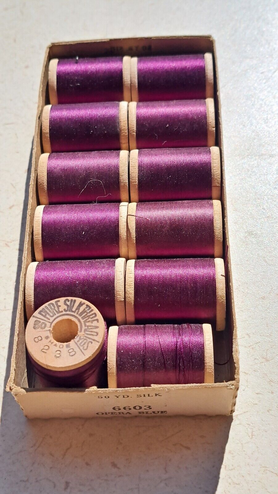 Vintage 10 Belding Corticelli Pure Silk Thread +2 free Sz A 50 Yds/ Wood 8238