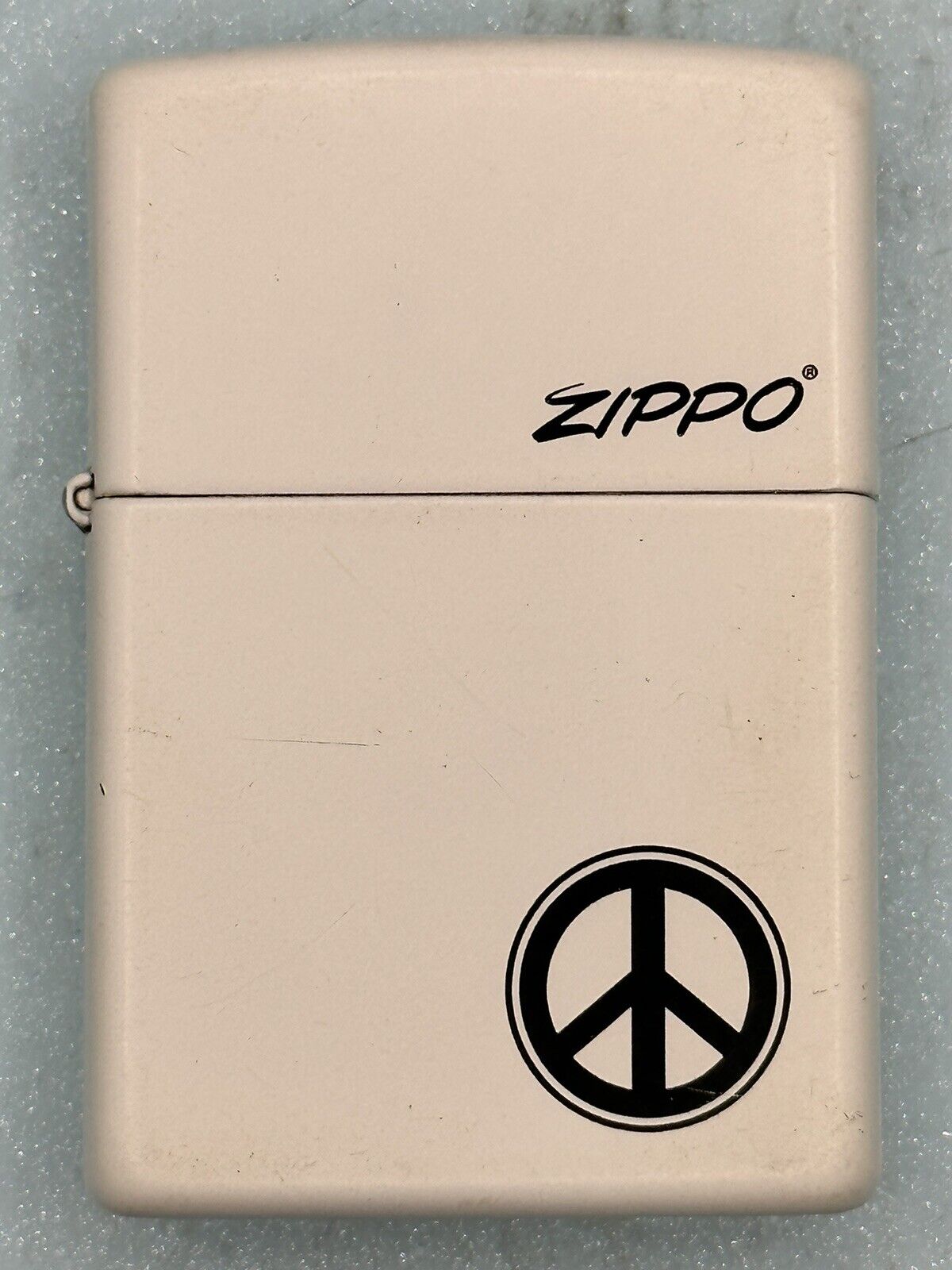 2017 Zippo Peace Sign White Matte Zippo Lighter