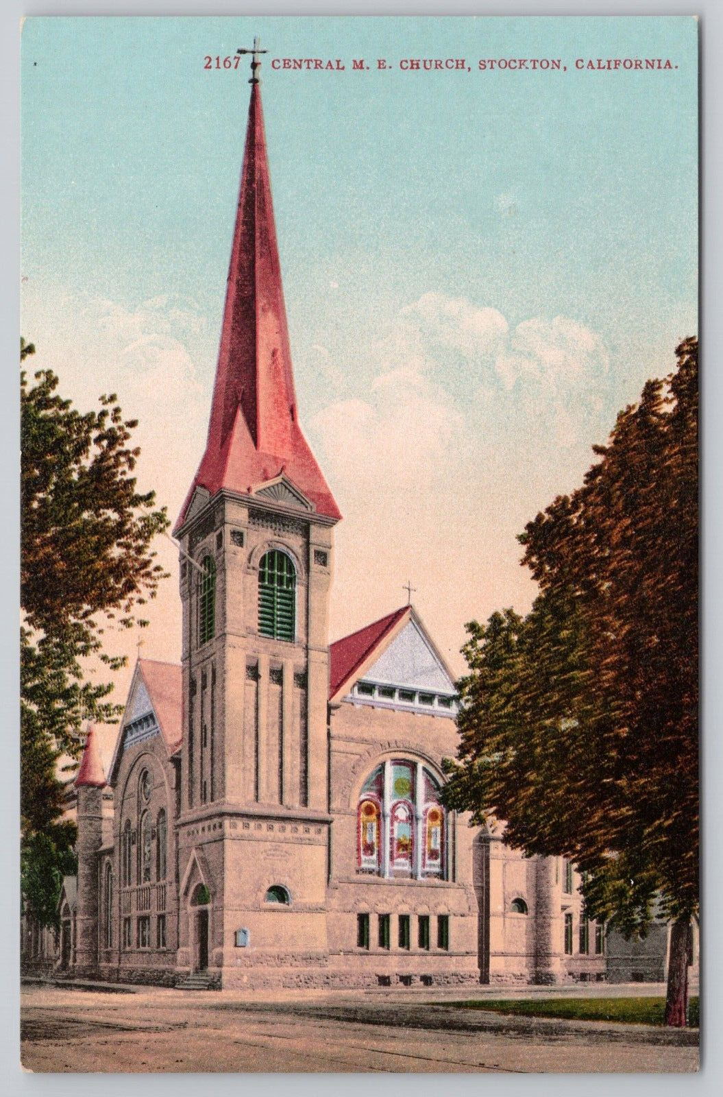 Postcard Central M E Church, Stockton, California Vintage Divided Back