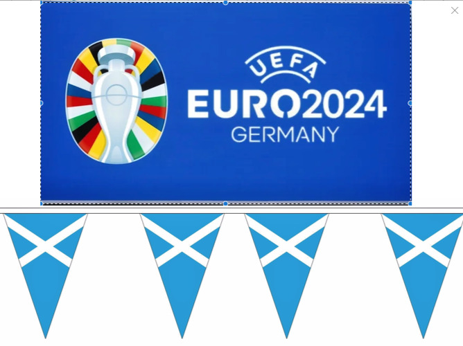 Euro 2024 - 30M - 100FT Scotland Saltire Sky Blue Triangle Flag Party Bunting