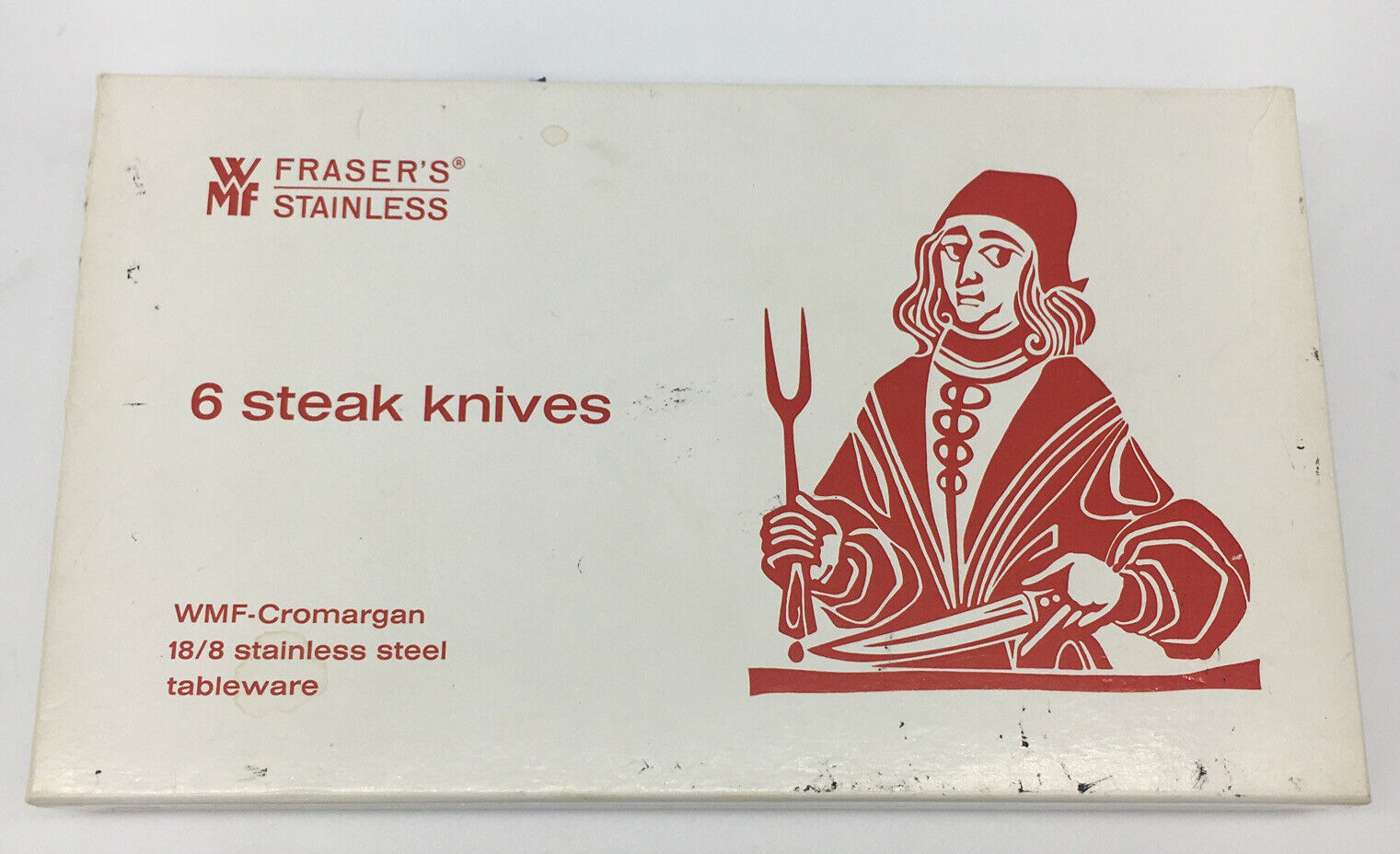 Fraser’s Stainless WMF Cromargan 18/8 Steak Knives Box of 6 Germany