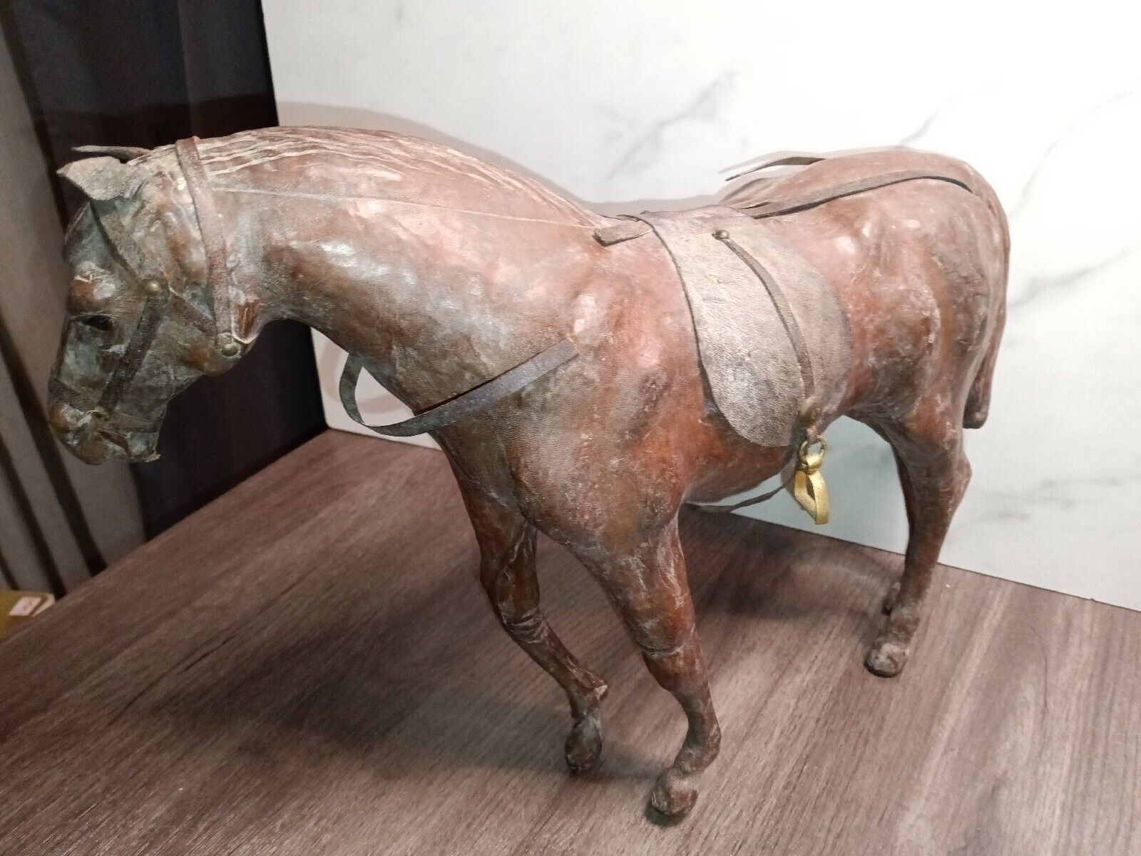 Vintage Leather Horse, vintage horse, leather horse
